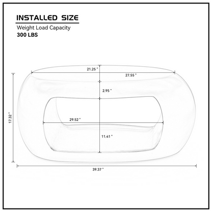 39.37'' Oval Coffee Table, Sturdy Fiberglass table for Living Room, No Need Assembly White