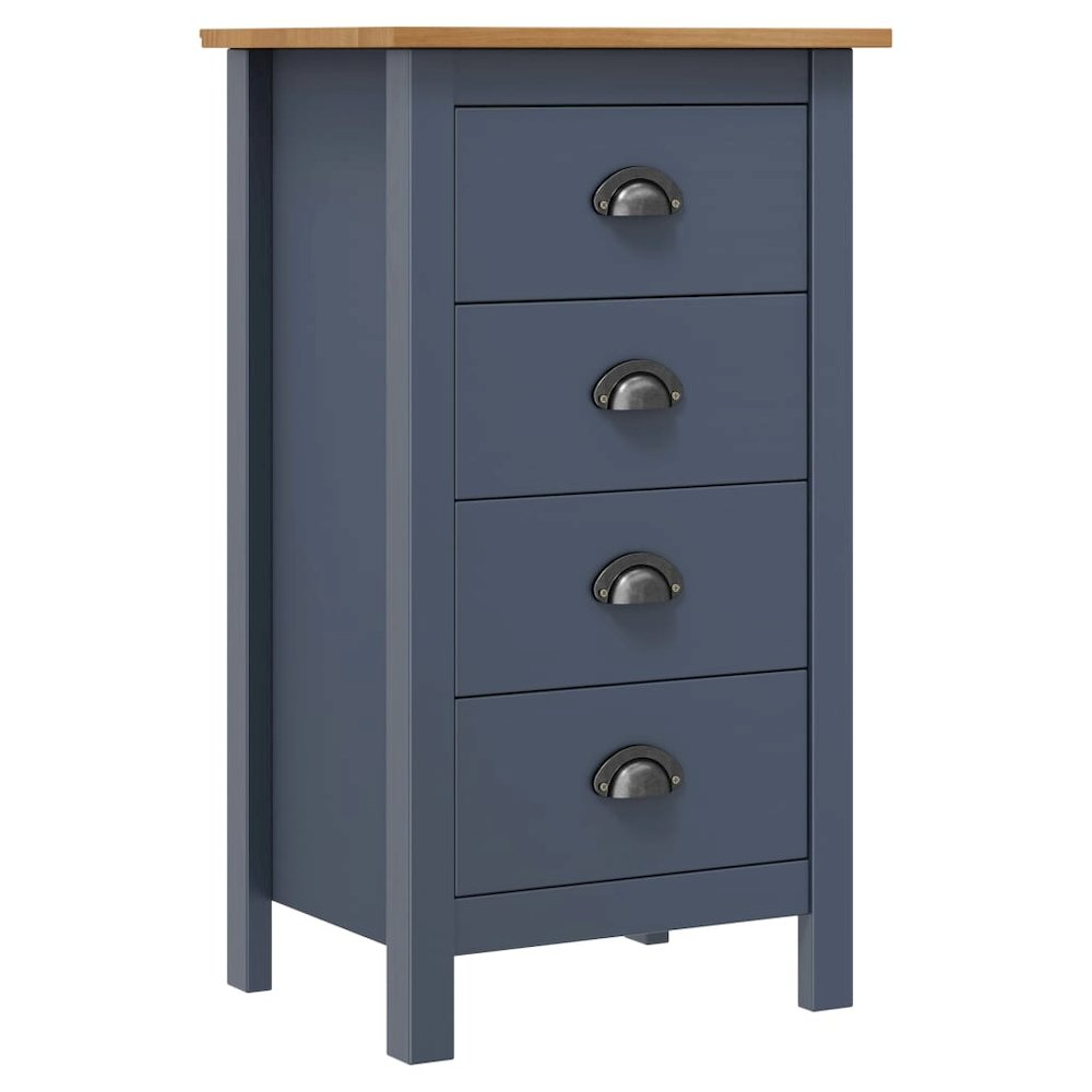 Sideboard Hill Gray 18.1"x13.8"x31.5" Solid Pine Wood