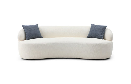 Mid Century Modern Curved Sofa, 3 Seat Cloud couch Boucle sofa Fabric Couch for Living Room, Bedroom, Office