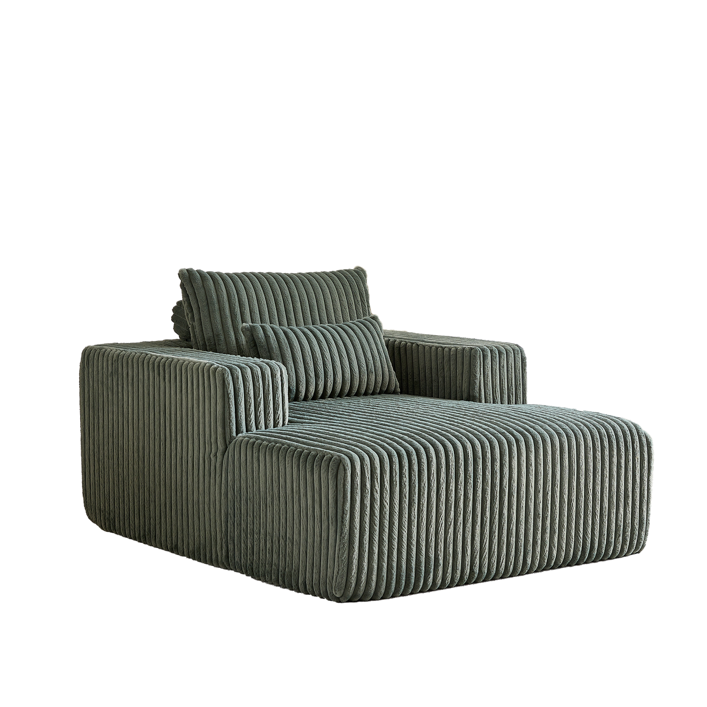 62.5-Inch Corduroy Sponge Sofa Lounge Chair,No Assembly Required,Fluffy Modern Sleeper Chair for Indoor Living Room Bedroom
