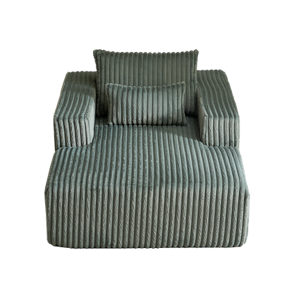 62.5-Inch Corduroy Sponge Sofa Lounge Chair,No Assembly Required,Fluffy Modern Sleeper Chair for Indoor Living Room Bedroom