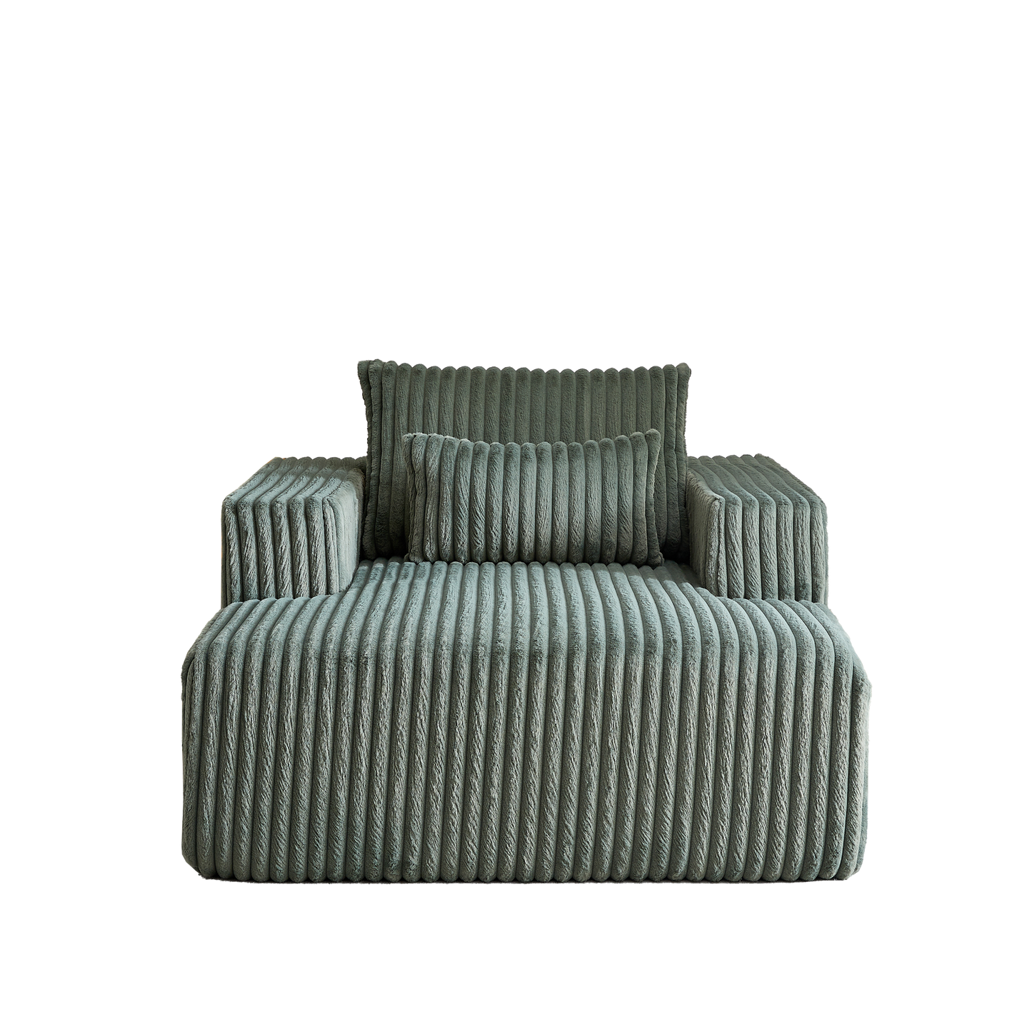 62.5-Inch Corduroy Sponge Sofa Lounge Chair,No Assembly Required,Fluffy Modern Sleeper Chair for Indoor Living Room Bedroom