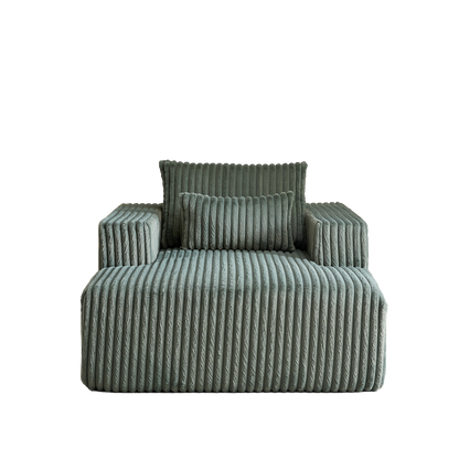 62.5-Inch Corduroy Sponge Sofa Lounge Chair,No Assembly Required,Fluffy Modern Sleeper Chair for Indoor Living Room Bedroom