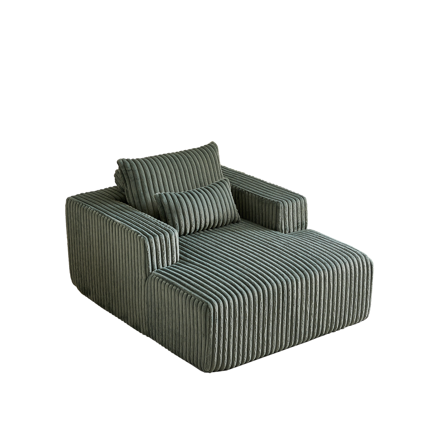 62.5-Inch Corduroy Sponge Sofa Lounge Chair,No Assembly Required,Fluffy Modern Sleeper Chair for Indoor Living Room Bedroom