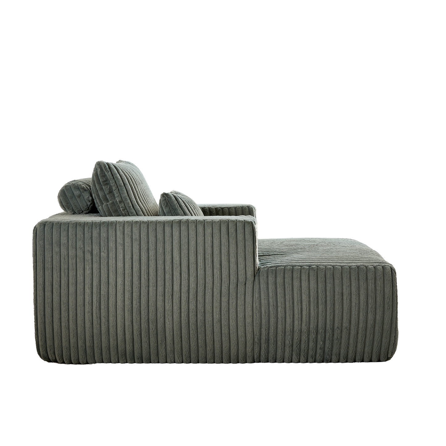 62.5-Inch Corduroy Sponge Sofa Lounge Chair,No Assembly Required,Fluffy Modern Sleeper Chair for Indoor Living Room Bedroom