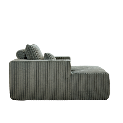 62.5-Inch Corduroy Sponge Sofa Lounge Chair,No Assembly Required,Fluffy Modern Sleeper Chair for Indoor Living Room Bedroom