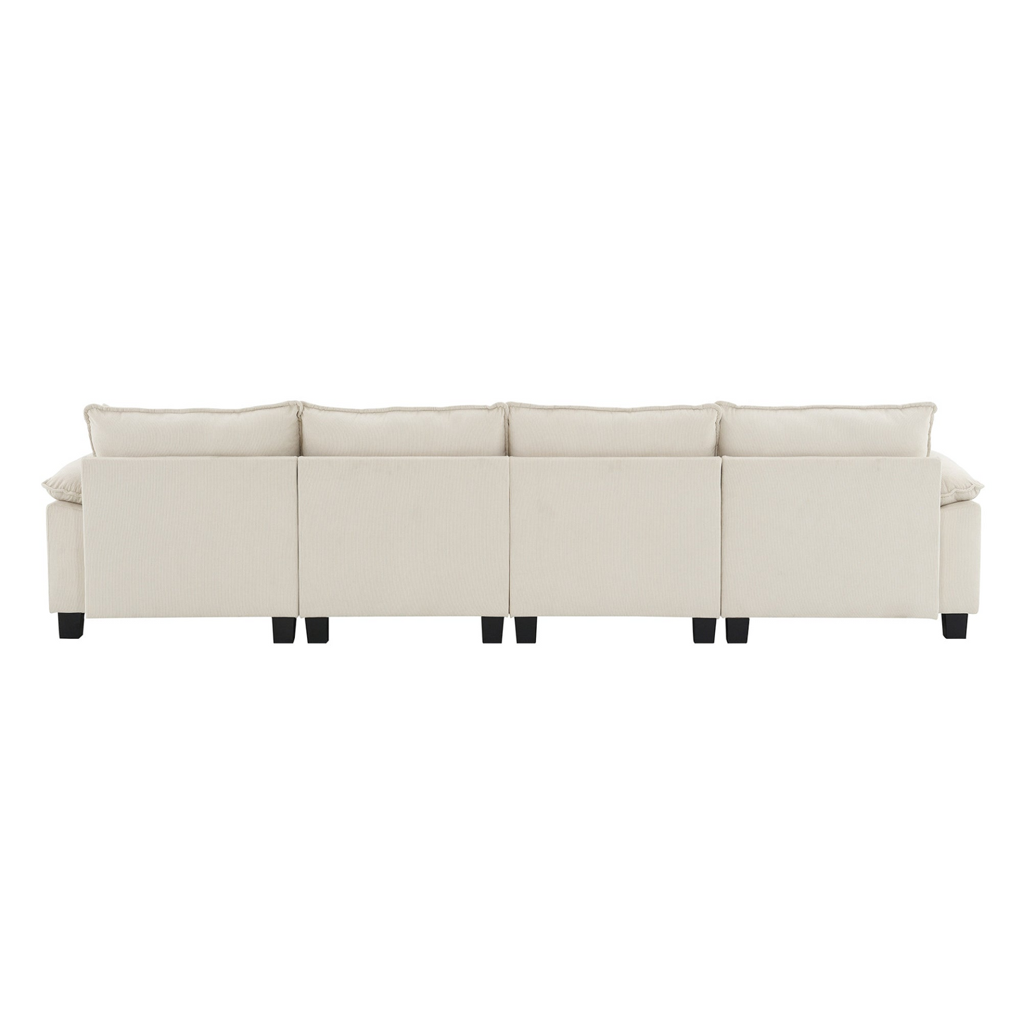 Wide Seat Corduroy Modular Sectional Sofa Bed,Sleeper Couch Set with Armrest Pillow,6 Seat Free Combination Sofa with Ottomans,Oversized Indoor Furniture for Living Room, 2 Colors