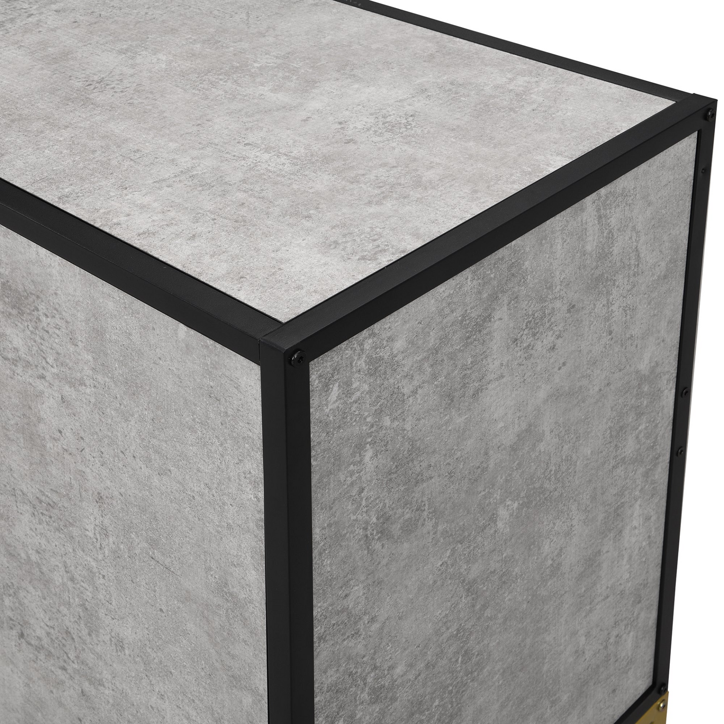 Distinctive Features of Four-Door Sideboard with Metal and Cross-Leg Design,Suitable for Living Rooms,Entrance and Study