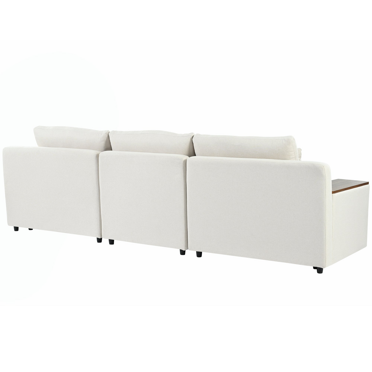 L-shaped Modular Sectional Sofa with Removable Back Cushions,3 Pillows and 2 Storage Spaces,Suitable for Living rooms,Offices and Apartments