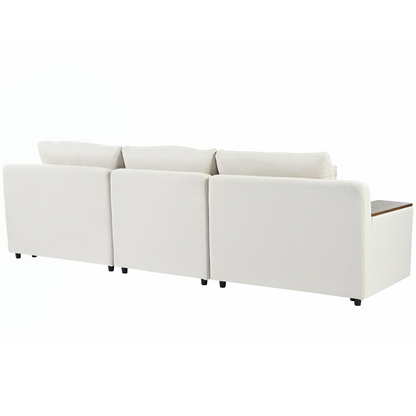L-shaped Modular Sectional Sofa with Removable Back Cushions,3 Pillows and 2 Storage Spaces,Suitable for Living rooms,Offices and Apartments