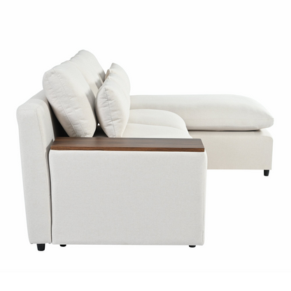 L-shaped Modular Sectional Sofa with Removable Back Cushions,3 Pillows and 2 Storage Spaces,Suitable for Living rooms,Offices and Apartments