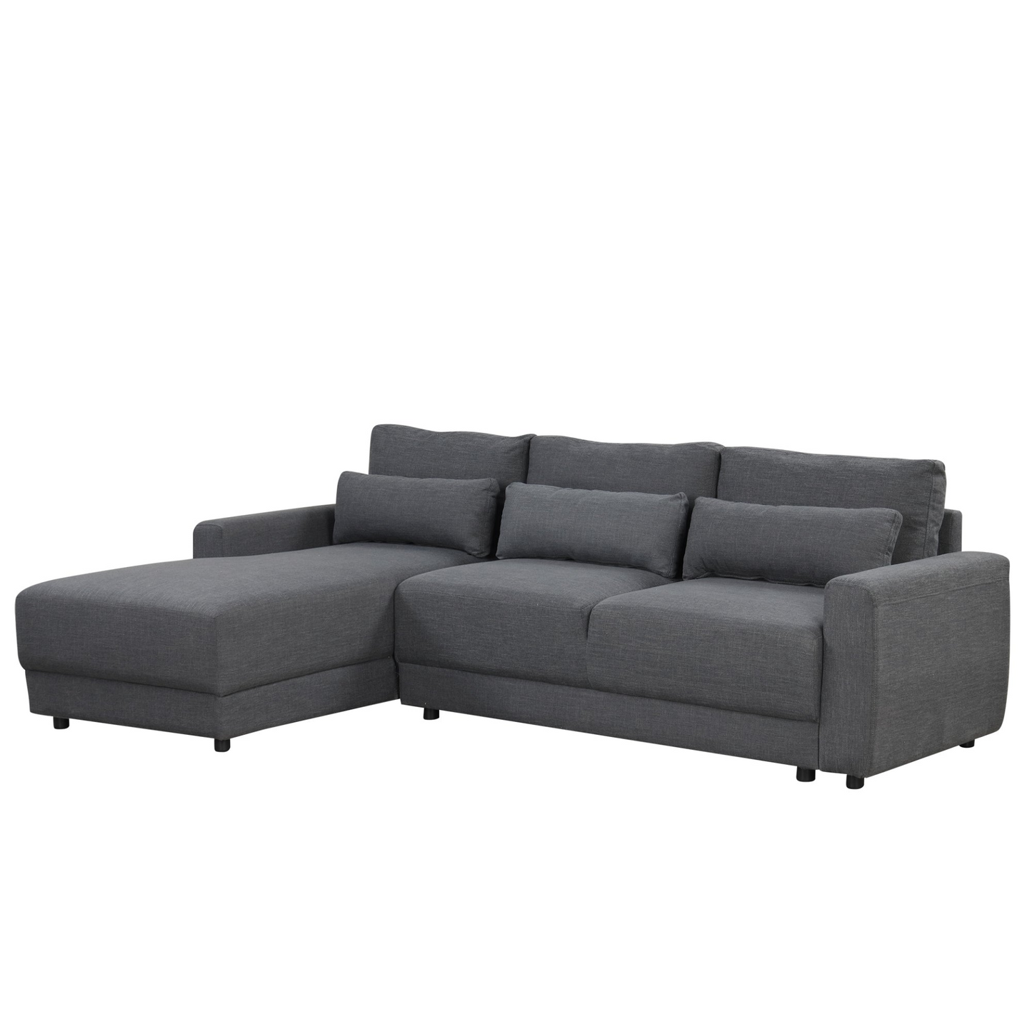 L-shaped Modular Sectional Sofa with Removable Back Cushions and 3 Pillows, Suitable for Living rooms, Offices, and Apartments