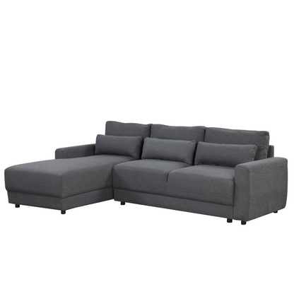 L-shaped Modular Sectional Sofa with Removable Back Cushions and 3 Pillows, Suitable for Living rooms, Offices, and Apartments
