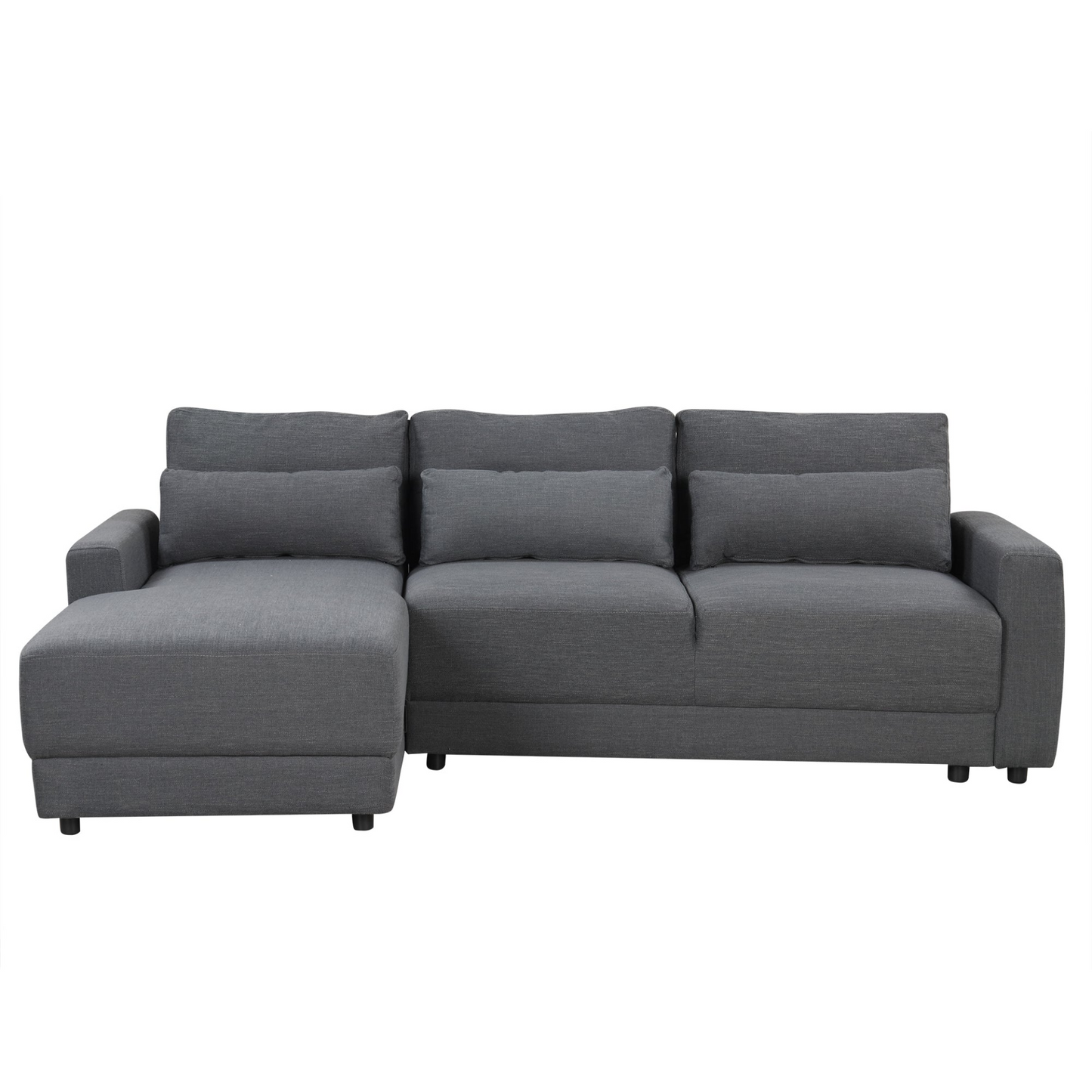 L-shaped Modular Sectional Sofa with Removable Back Cushions and 3 Pillows, Suitable for Living rooms, Offices, and Apartments