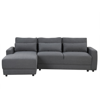 L-shaped Modular Sectional Sofa with Removable Back Cushions and 3 Pillows, Suitable for Living rooms, Offices, and Apartments