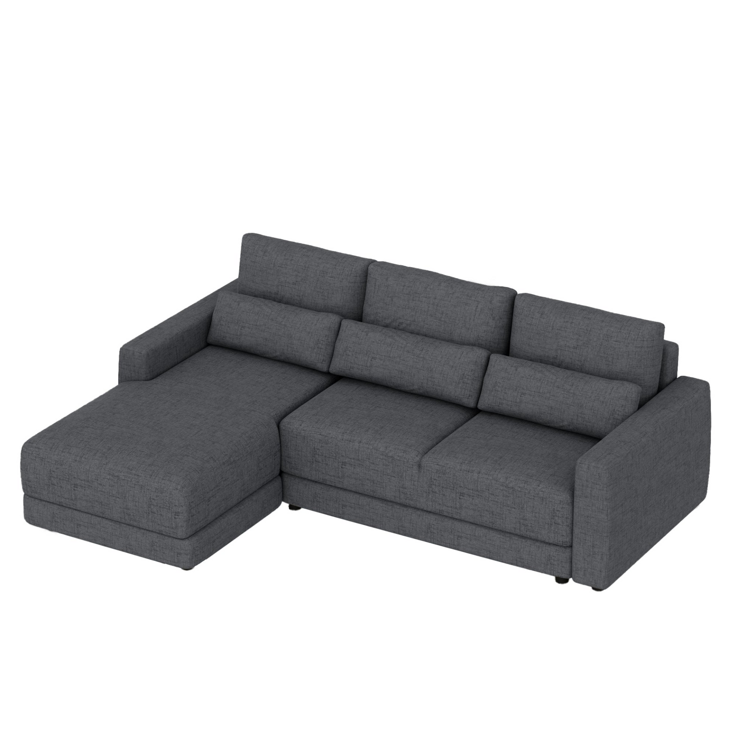 L-shaped Modular Sectional Sofa with Removable Back Cushions and 3 Pillows, Suitable for Living rooms, Offices, and Apartments