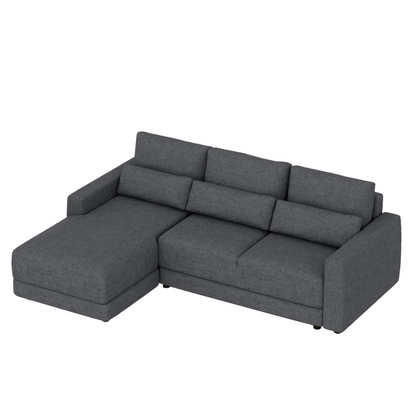 L-shaped Modular Sectional Sofa with Removable Back Cushions and 3 Pillows, Suitable for Living rooms, Offices, and Apartments