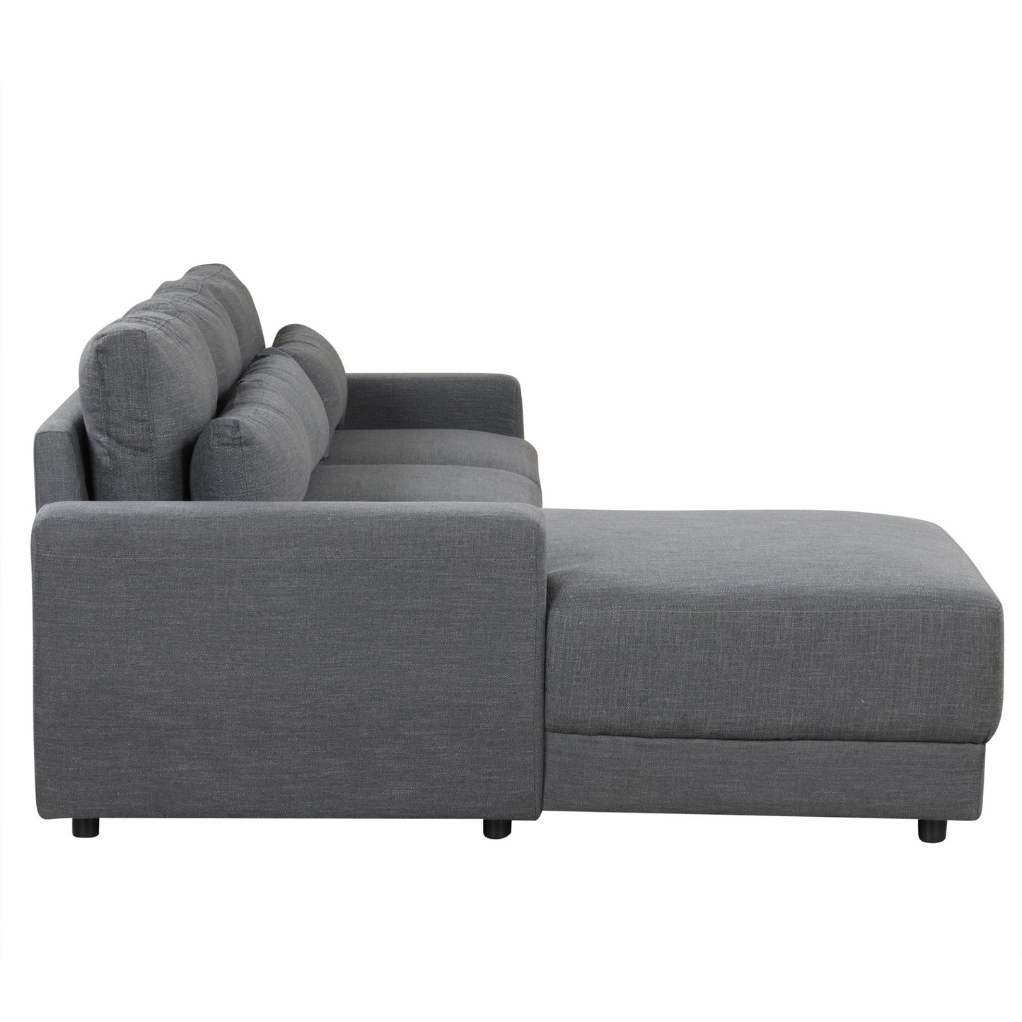 L-shaped Modular Sectional Sofa with Removable Back Cushions and 3 Pillows, Suitable for Living rooms, Offices, and Apartments