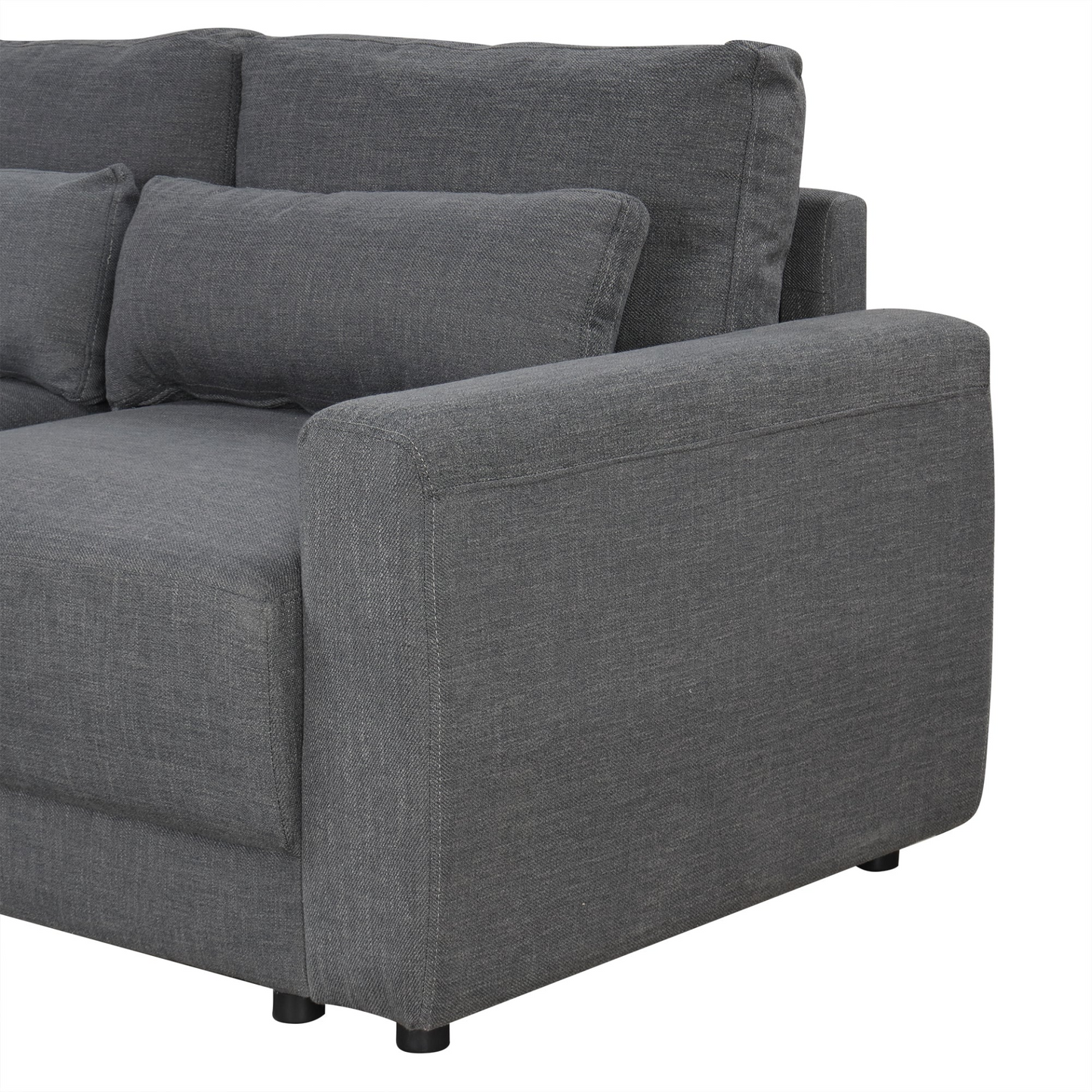 L-shaped Modular Sectional Sofa with Removable Back Cushions and 3 Pillows, Suitable for Living rooms, Offices, and Apartments