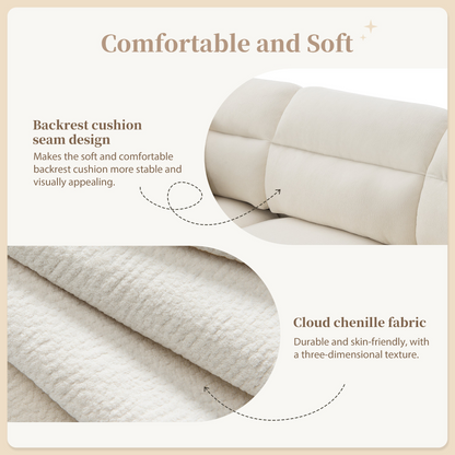 110*62" Modern Convertible Sectional Sofa,L-shaped Reversible Couch Set with Free Pillows,5 Seat Cloud Chenille Indoor Furniture with Ottoman for Living Room,Apartment,3 Colors