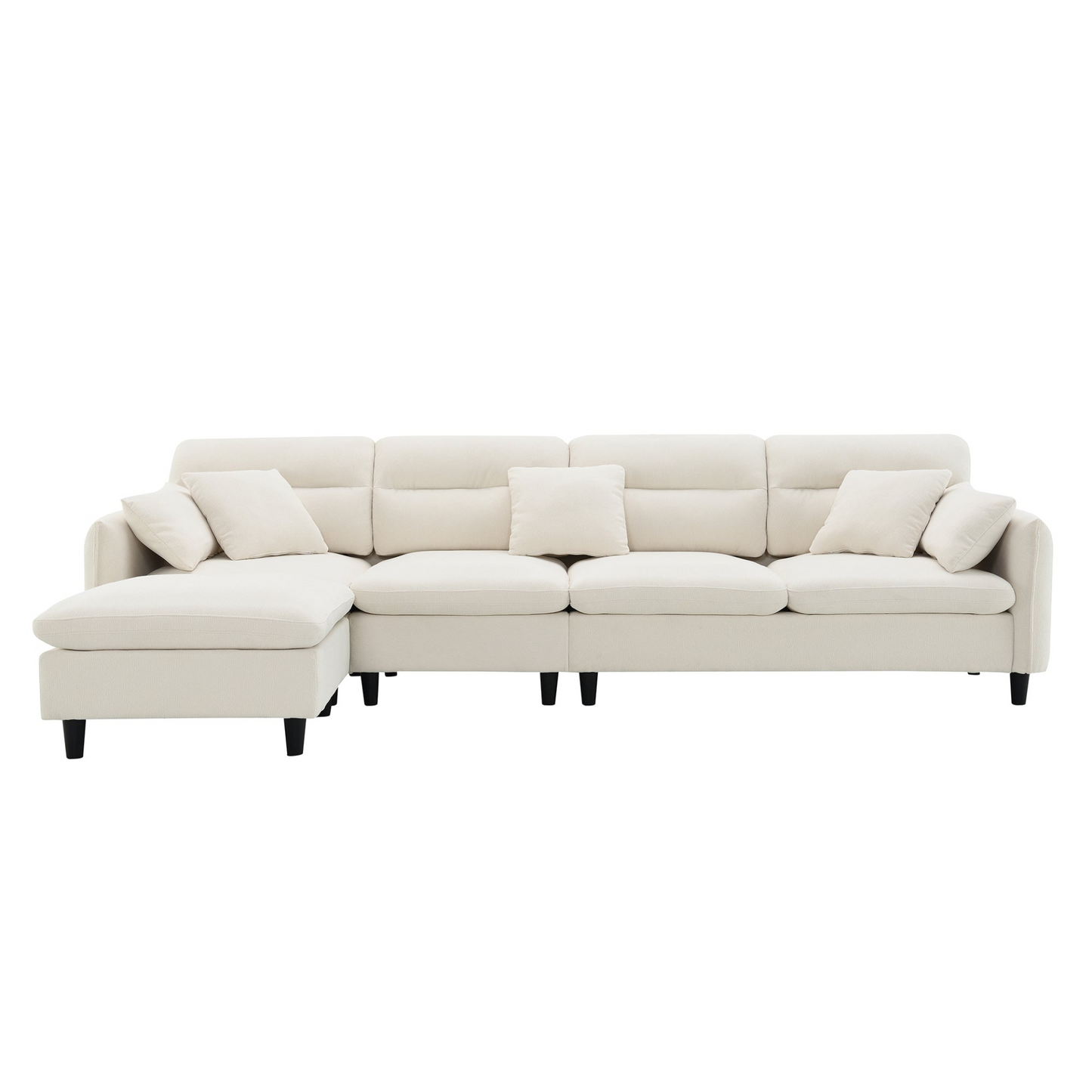 110*62" Modern Convertible Sectional Sofa,L-shaped Reversible Couch Set with Free Pillows,5 Seat Cloud Chenille Indoor Furniture with Ottoman for Living Room,Apartment,3 Colors