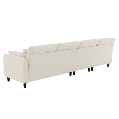 110*62" Modern Convertible Sectional Sofa,L-shaped Reversible Couch Set with Free Pillows,5 Seat Cloud Chenille Indoor Furniture with Ottoman for Living Room,Apartment,3 Colors