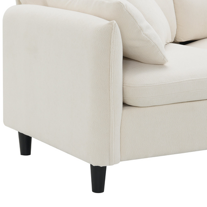 110*62" Modern Convertible Sectional Sofa,L-shaped Reversible Couch Set with Free Pillows,5 Seat Cloud Chenille Indoor Furniture with Ottoman for Living Room,Apartment,3 Colors