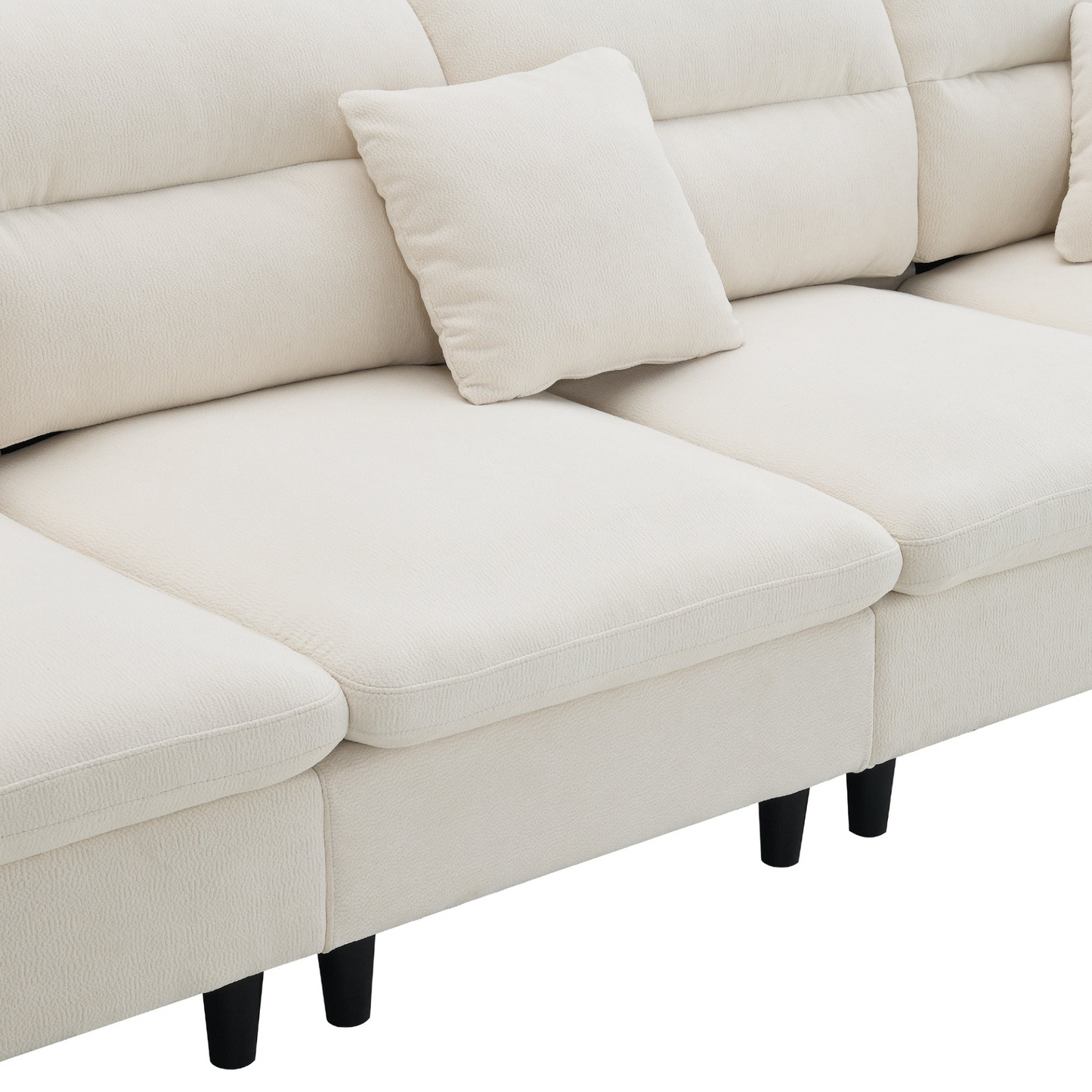 110*62" Modern Convertible Sectional Sofa,L-shaped Reversible Couch Set with Free Pillows,5 Seat Cloud Chenille Indoor Furniture with Ottoman for Living Room,Apartment,3 Colors