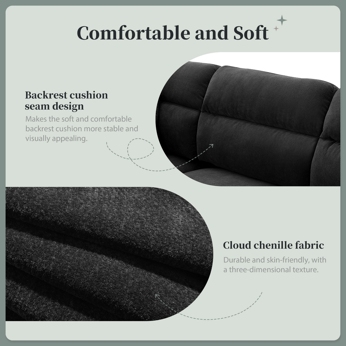 110*62" Modern Convertible Sectional Sofa,L-shaped Reversible Couch Set with Free Pillows,5 Seat Cloud Chenille Indoor Furniture with Ottoman for Living Room,Apartment,3 Colors