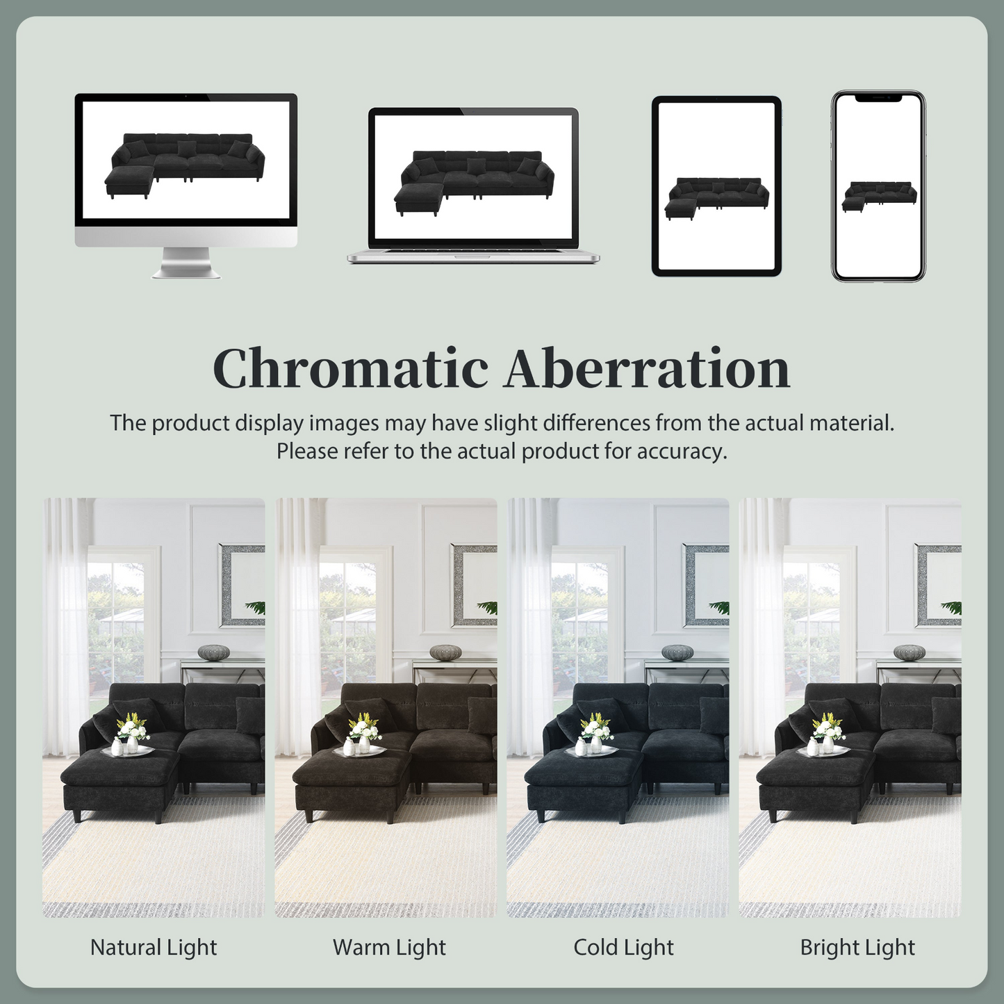 110*62" Modern Convertible Sectional Sofa,L-shaped Reversible Couch Set with Free Pillows,5 Seat Cloud Chenille Indoor Furniture with Ottoman for Living Room,Apartment,3 Colors