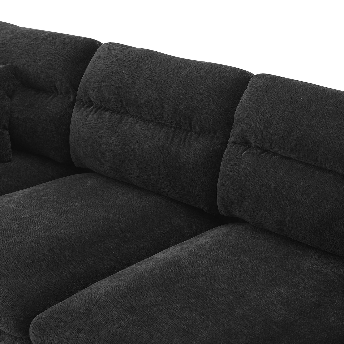 110*62" Modern Convertible Sectional Sofa,L-shaped Reversible Couch Set with Free Pillows,5 Seat Cloud Chenille Indoor Furniture with Ottoman for Living Room,Apartment,3 Colors