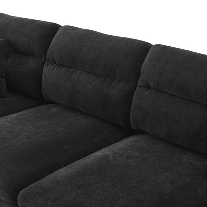 110*62" Modern Convertible Sectional Sofa,L-shaped Reversible Couch Set with Free Pillows,5 Seat Cloud Chenille Indoor Furniture with Ottoman for Living Room,Apartment,3 Colors