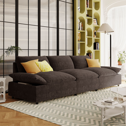 119.5'' 3 Seater Sofa with 2 Storage Units , for Living Room, Office, Apartment