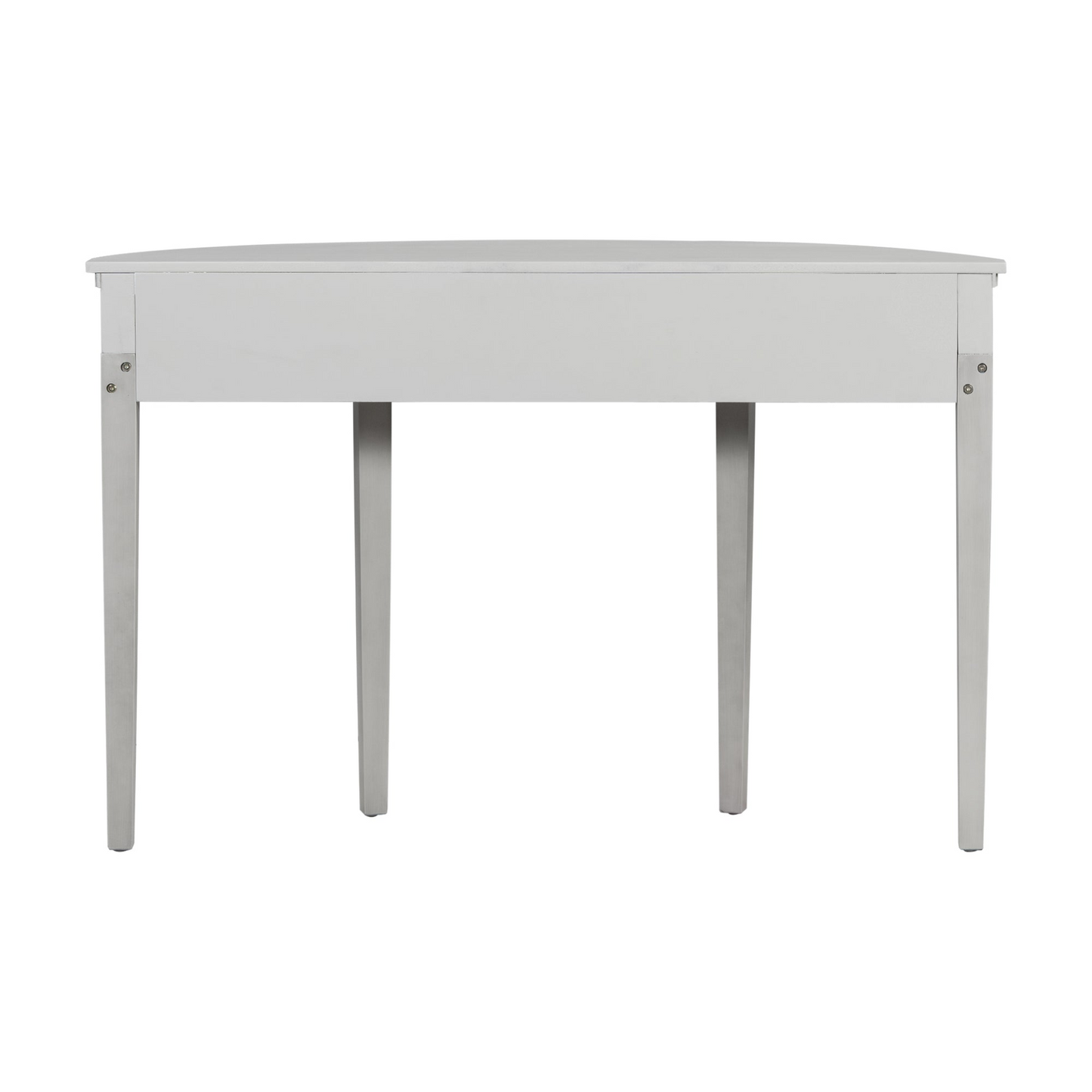 Distinctive Features of Pine Veneer Console Table with Vertical Stripe Drawer Fronts and Four Legs