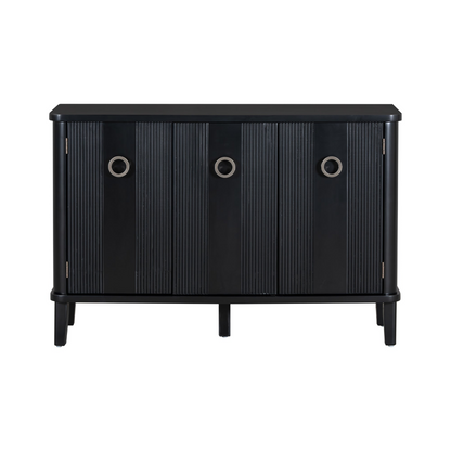Simple and Atmospheric Solid Wood Veneer Fraxinus Mandschuric Cabinet with Three Acacia Solid Doors,Adjustable, Suitable for Study, Corridors,and Entrances.