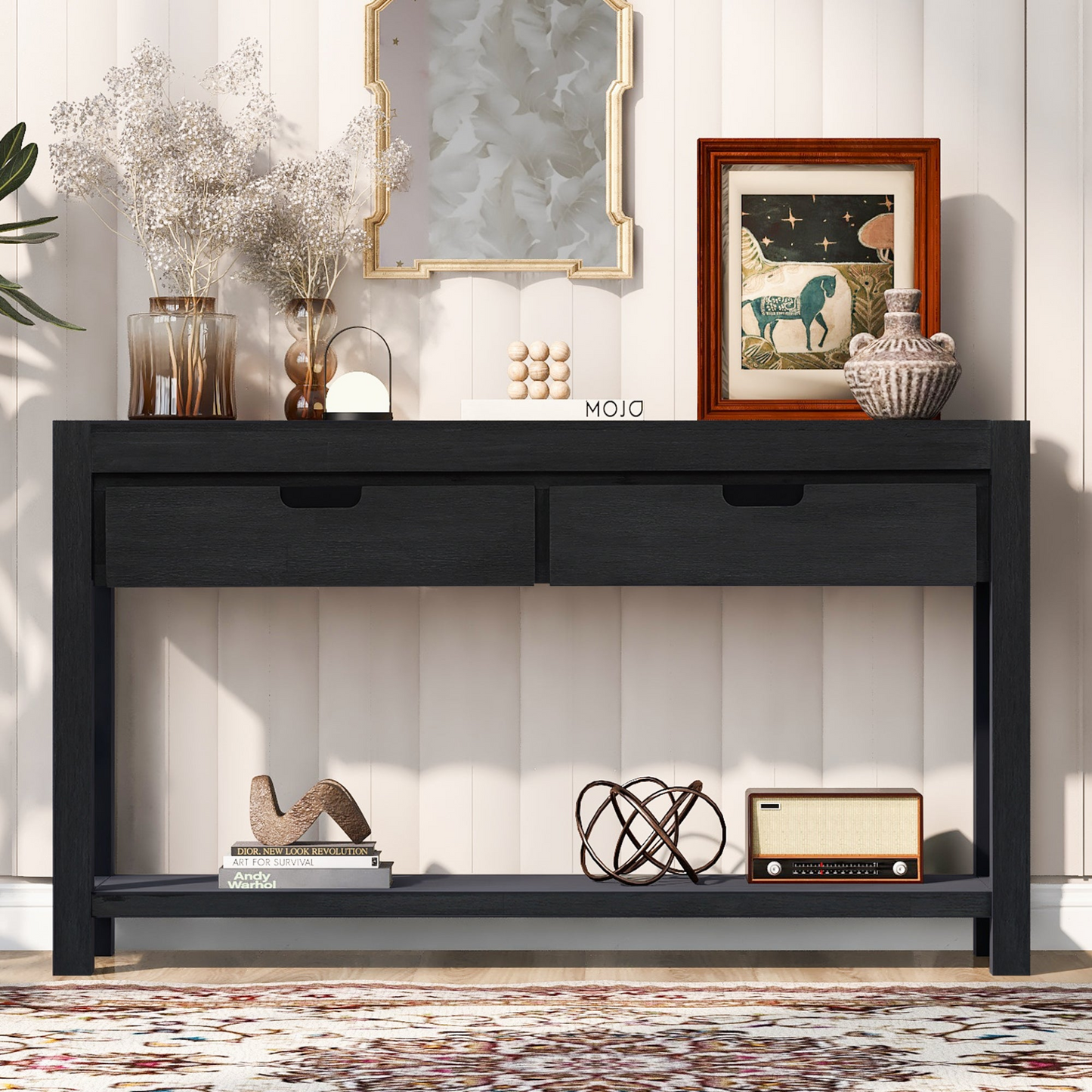 Console Table Entryway Table for Hallway Living Room with 2 Drawers and 1 Shelf