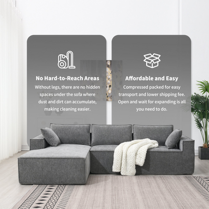 111.5*72"Minimalist Style Modular Sectional Sofa,Wrinkle-resistant Chenille Couch Set,L-Shaped Sleeper Sofa Bed for Living Room,2 PIC Free Combination,No Assembly Require,3 Colors