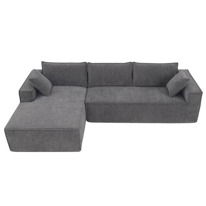 111.5*72"Minimalist Style Modular Sectional Sofa,Wrinkle-resistant Chenille Couch Set,L-Shaped Sleeper Sofa Bed for Living Room,2 PIC Free Combination,No Assembly Require,3 Colors
