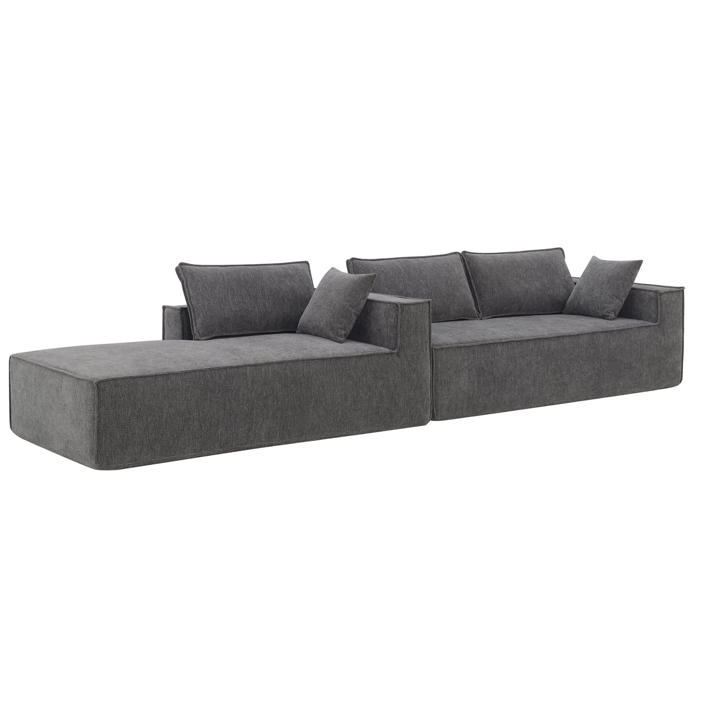 111.5*72"Minimalist Style Modular Sectional Sofa,Wrinkle-resistant Chenille Couch Set,L-Shaped Sleeper Sofa Bed for Living Room,2 PIC Free Combination,No Assembly Require,3 Colors