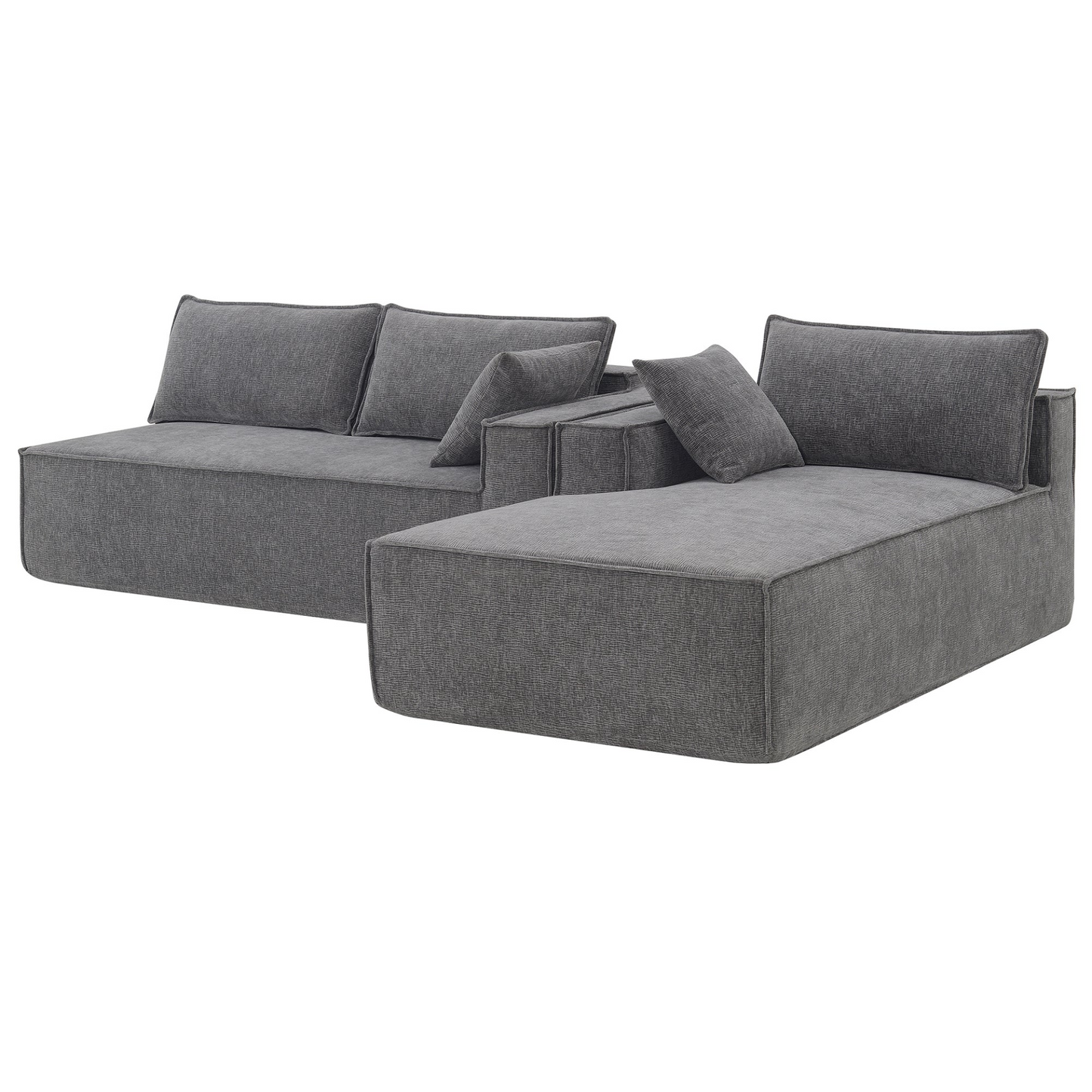 111.5*72"Minimalist Style Modular Sectional Sofa,Wrinkle-resistant Chenille Couch Set,L-Shaped Sleeper Sofa Bed for Living Room,2 PIC Free Combination,No Assembly Require,3 Colors