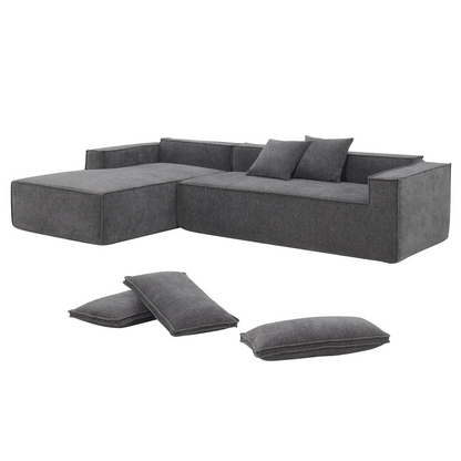 111.5*72"Minimalist Style Modular Sectional Sofa,Wrinkle-resistant Chenille Couch Set,L-Shaped Sleeper Sofa Bed for Living Room,2 PIC Free Combination,No Assembly Require,3 Colors