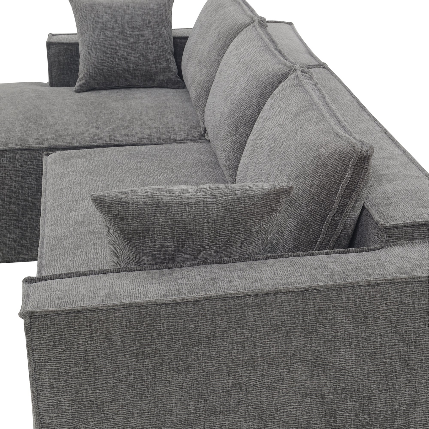 111.5*72"Minimalist Style Modular Sectional Sofa,Wrinkle-resistant Chenille Couch Set,L-Shaped Sleeper Sofa Bed for Living Room,2 PIC Free Combination,No Assembly Require,3 Colors