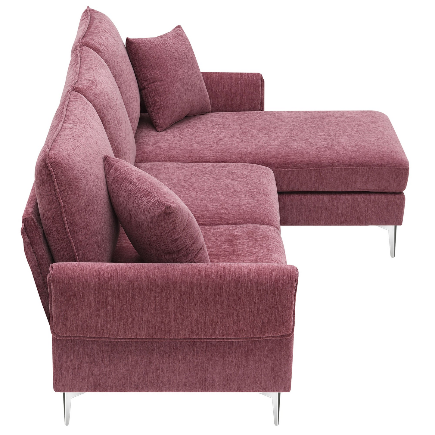84 "Modern Chenille L-Shaped Sofa with Reversible Lounge,Convertible Sectional Couch Set,4 Seat Indoor Furniture with Reversible Chaise,Fit for Living Room, Apartment(2 Pillows)
