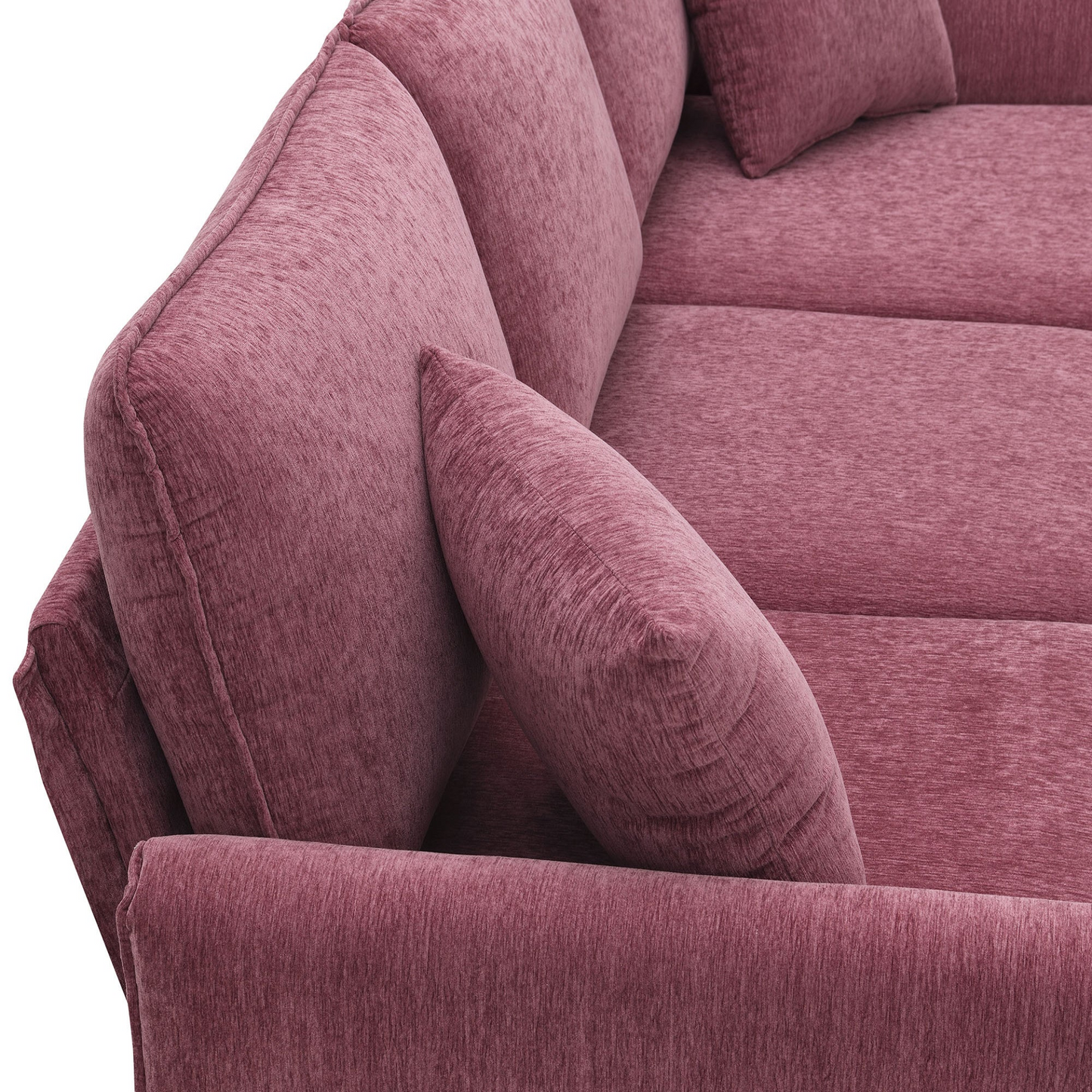 84 "Modern Chenille L-Shaped Sofa with Reversible Lounge,Convertible Sectional Couch Set,4 Seat Indoor Furniture with Reversible Chaise,Fit for Living Room, Apartment(2 Pillows)
