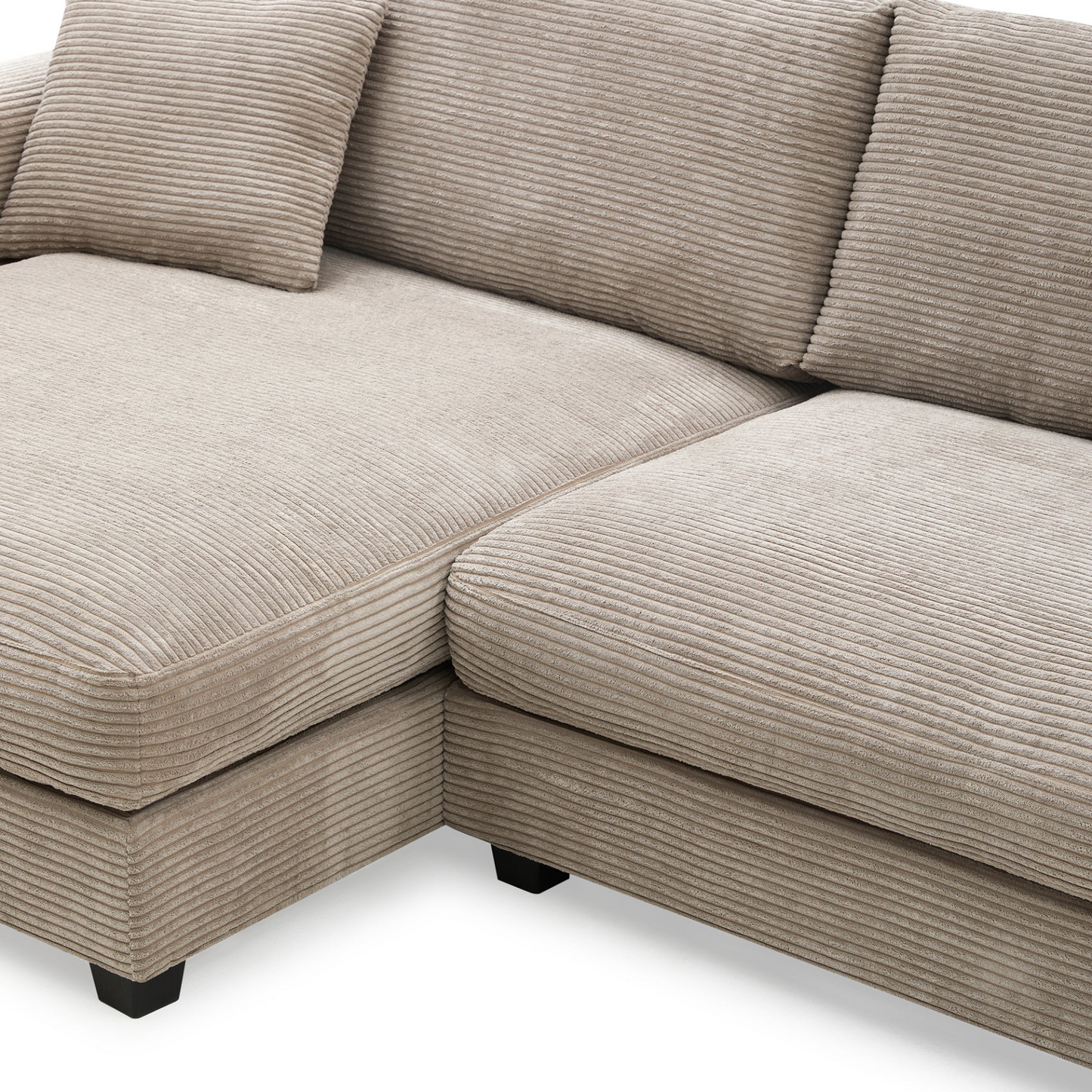 134*54"Oversized Corduroy Sectional Sofa,L Shaped Cloud Couch with USB Charging Port,Cup Holder,Deep Seat Sofa Bed with 50" Chaise,Comfy Indoor Furniture for Living Room,3 Colors
