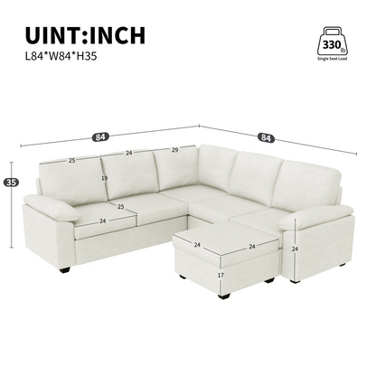 84*84" Modern Velvet Sectional Sofa Set,Large U Shaped Upholstered Corner Couch with Ottoman,Armrest Pillow,6 Seat Indoor Furniture for Living Room,Apartment,Office,2 Colors