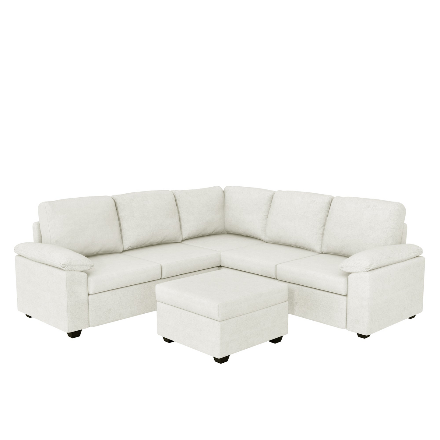 84*84" Modern Velvet Sectional Sofa Set,Large U Shaped Upholstered Corner Couch with Ottoman,Armrest Pillow,6 Seat Indoor Furniture for Living Room,Apartment,Office,2 Colors