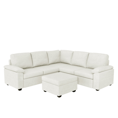 84*84" Modern Velvet Sectional Sofa Set,Large U Shaped Upholstered Corner Couch with Ottoman,Armrest Pillow,6 Seat Indoor Furniture for Living Room,Apartment,Office,2 Colors