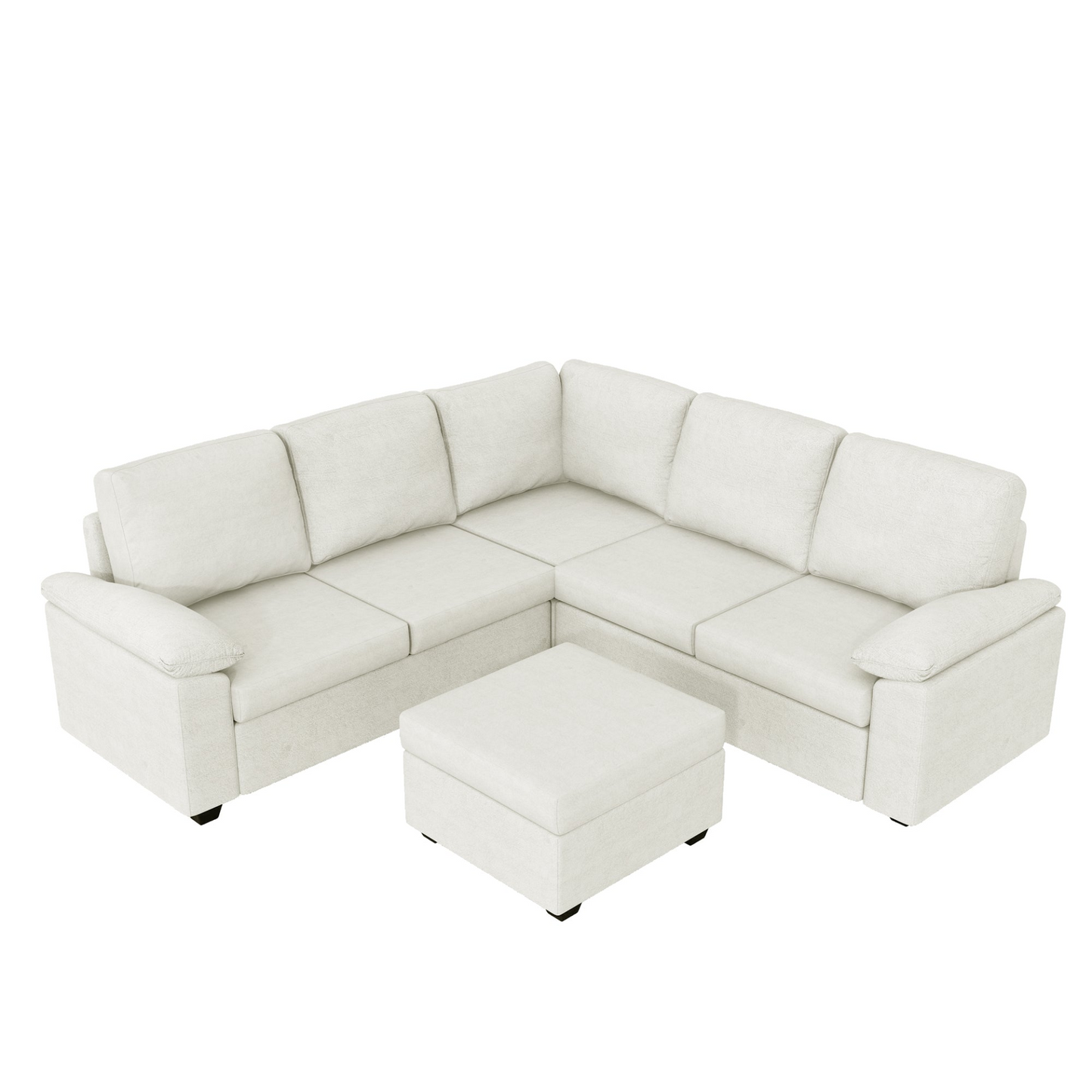 84*84" Modern Velvet Sectional Sofa Set,Large U Shaped Upholstered Corner Couch with Ottoman,Armrest Pillow,6 Seat Indoor Furniture for Living Room,Apartment,Office,2 Colors