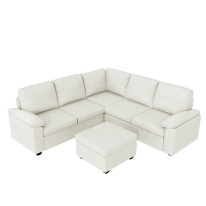 84*84" Modern Velvet Sectional Sofa Set,Large U Shaped Upholstered Corner Couch with Ottoman,Armrest Pillow,6 Seat Indoor Furniture for Living Room,Apartment,Office,2 Colors